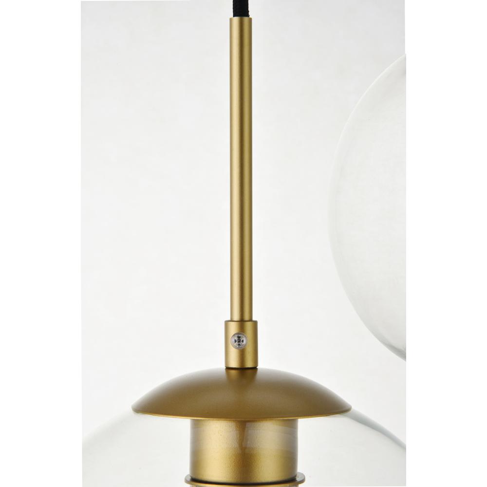 Left. Living District - Baxter 5 Lights Brass Pendant With Clear Glass - Brass And Clear.