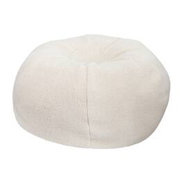 Flash Furniture - Duncan Large Faux Sherpa Refillable Bean Bag Chair for Kids and Teens - Natural