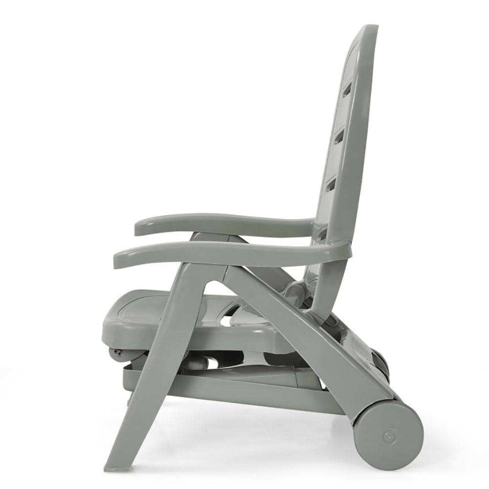 Alt View 4. Kadyn - Outdoor Chaise Lounge Chair, 5 Position Adjustable Folding Lounger Chaise Chair on Wheels-Gray - Gray.