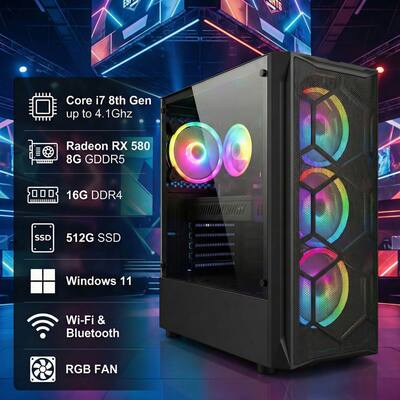 STGAubron Gaming PC Computer Desktop, Intel Core i7 8th Gen up to STGAubron Gaming PC Computer Desktop, Intel Core i7 8th Gen up to