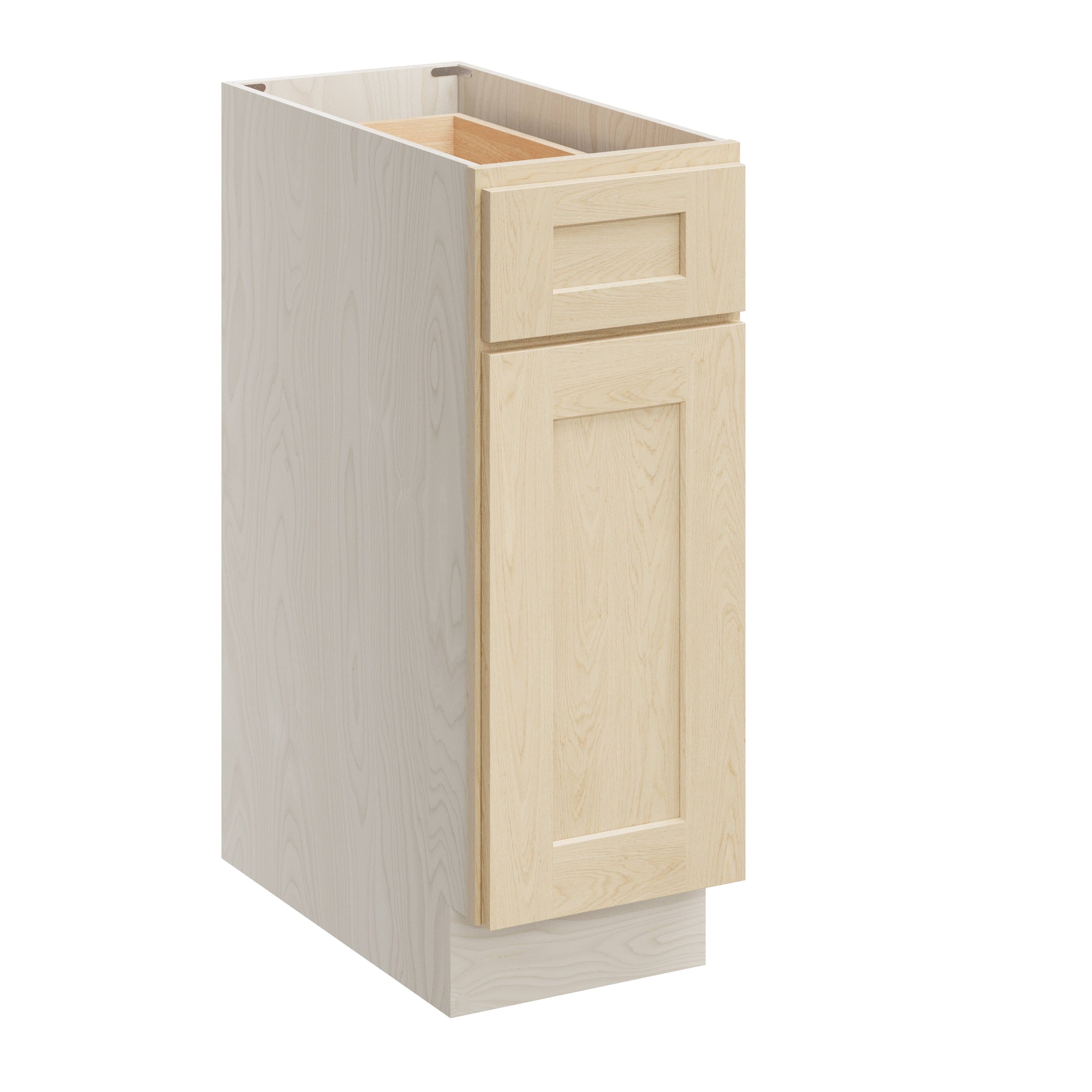 Boyel Living - 12 Inch Natural Wood Base Cabinet Unfinished Paint Ready - Versa Shaker