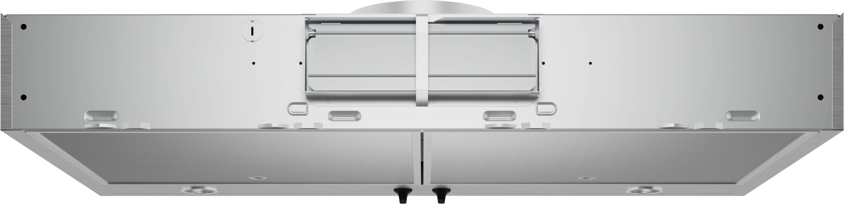 Left. Bosch - 300 Series 36" Convertible Undercabinet Range Hood - Stainless Steel.