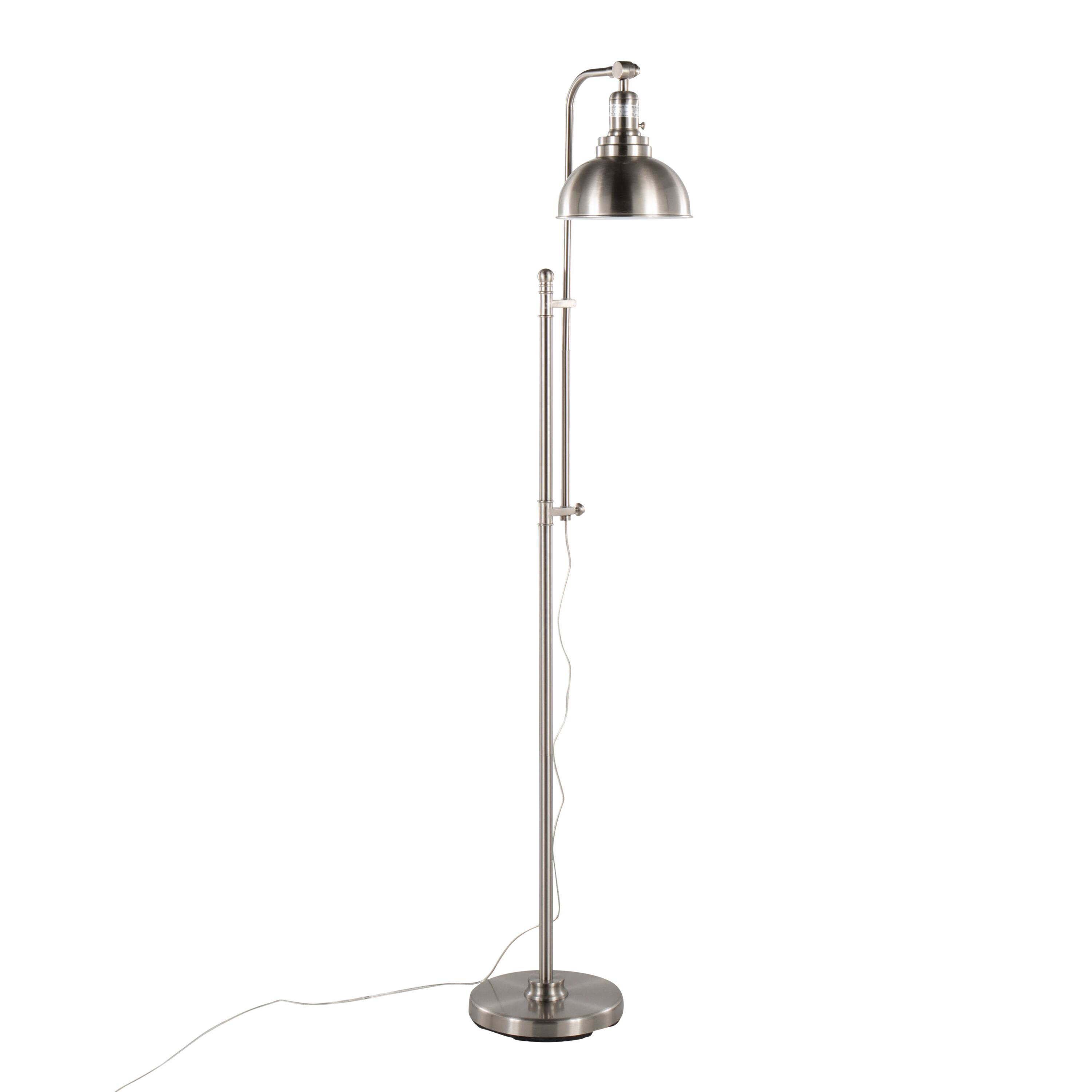 Front. Loheer - Loheer 66 Inch Brushed Nickel Floor Lamp Modern Standing Light for Living Room - Nickel.