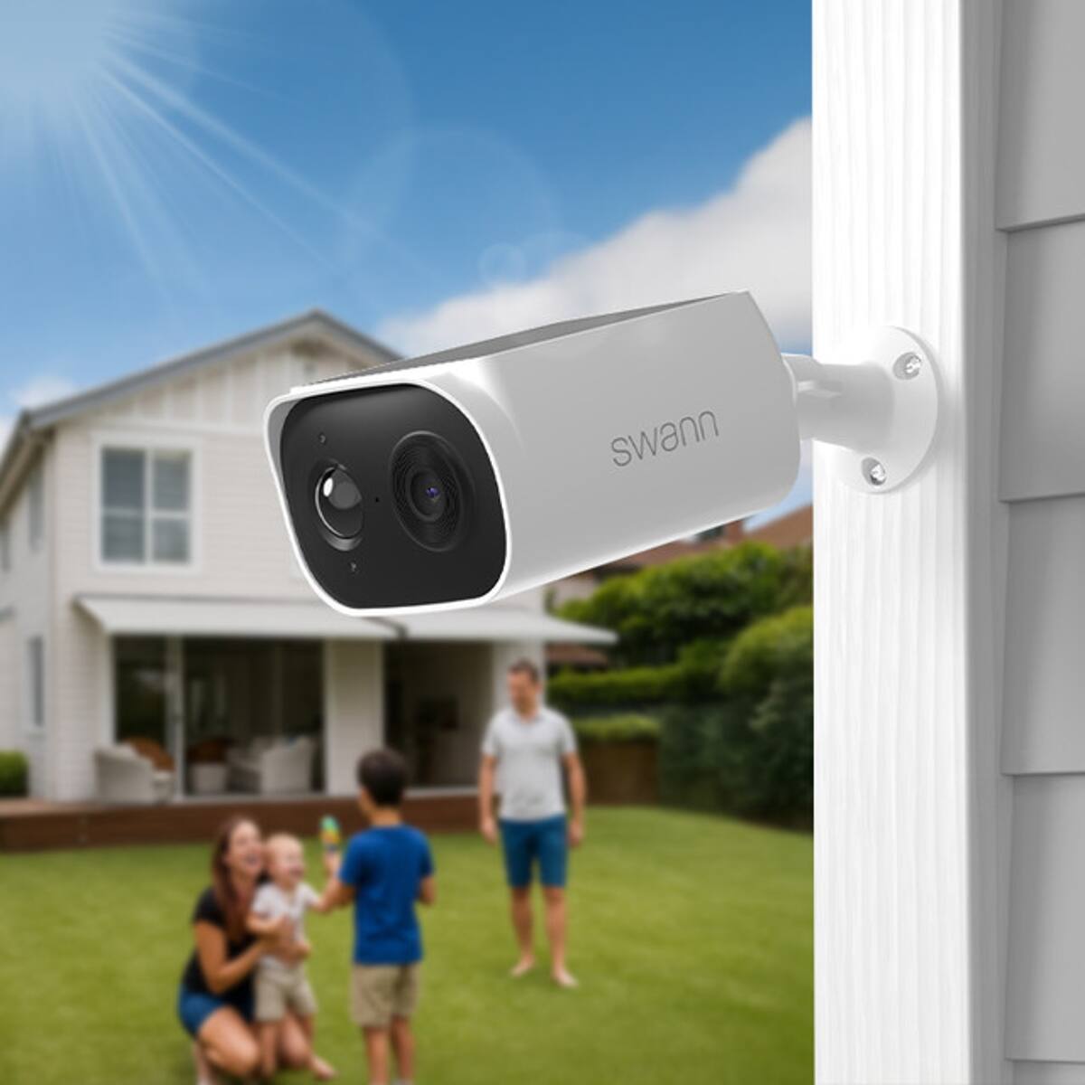 Back. Swann - EVO Solar 2K Wireless Security Camera w 16GB Card - 2 Pack - Black.