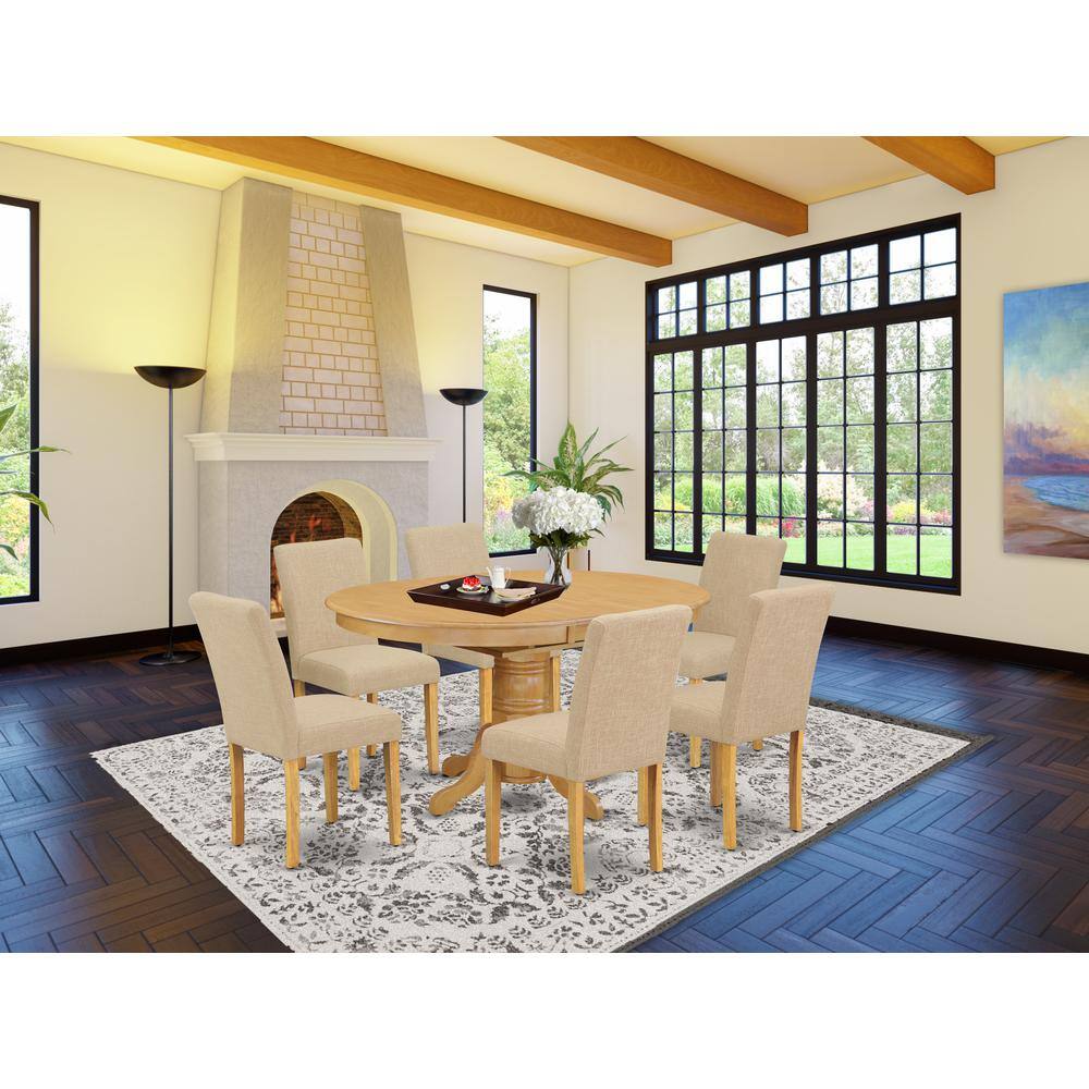 Left. East West Furniture - Dining Room Set Oak - Brown.