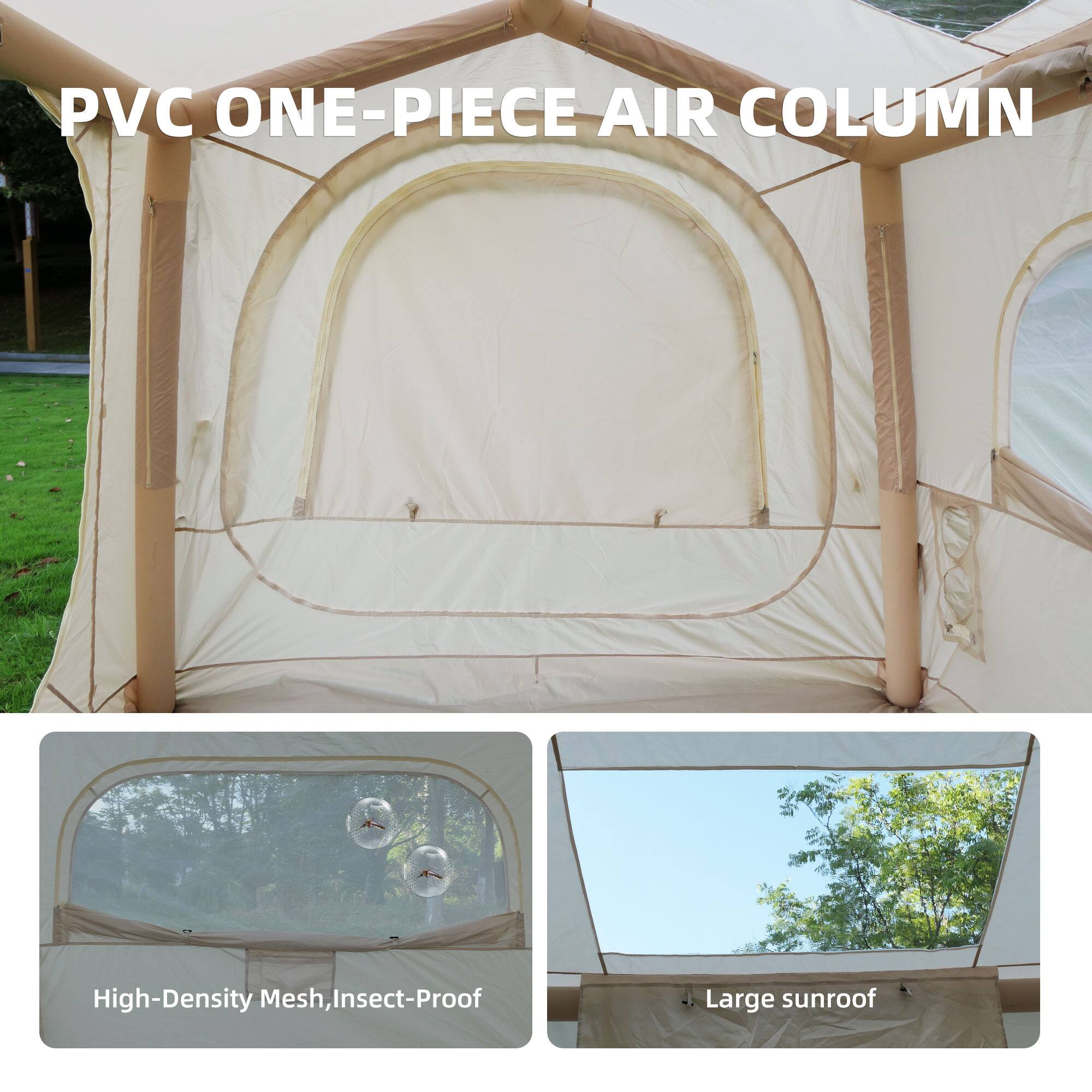PVC ONE-PIECE AIR COLUMN

High-Density Mesh, Insect-Proof

Large sunroof