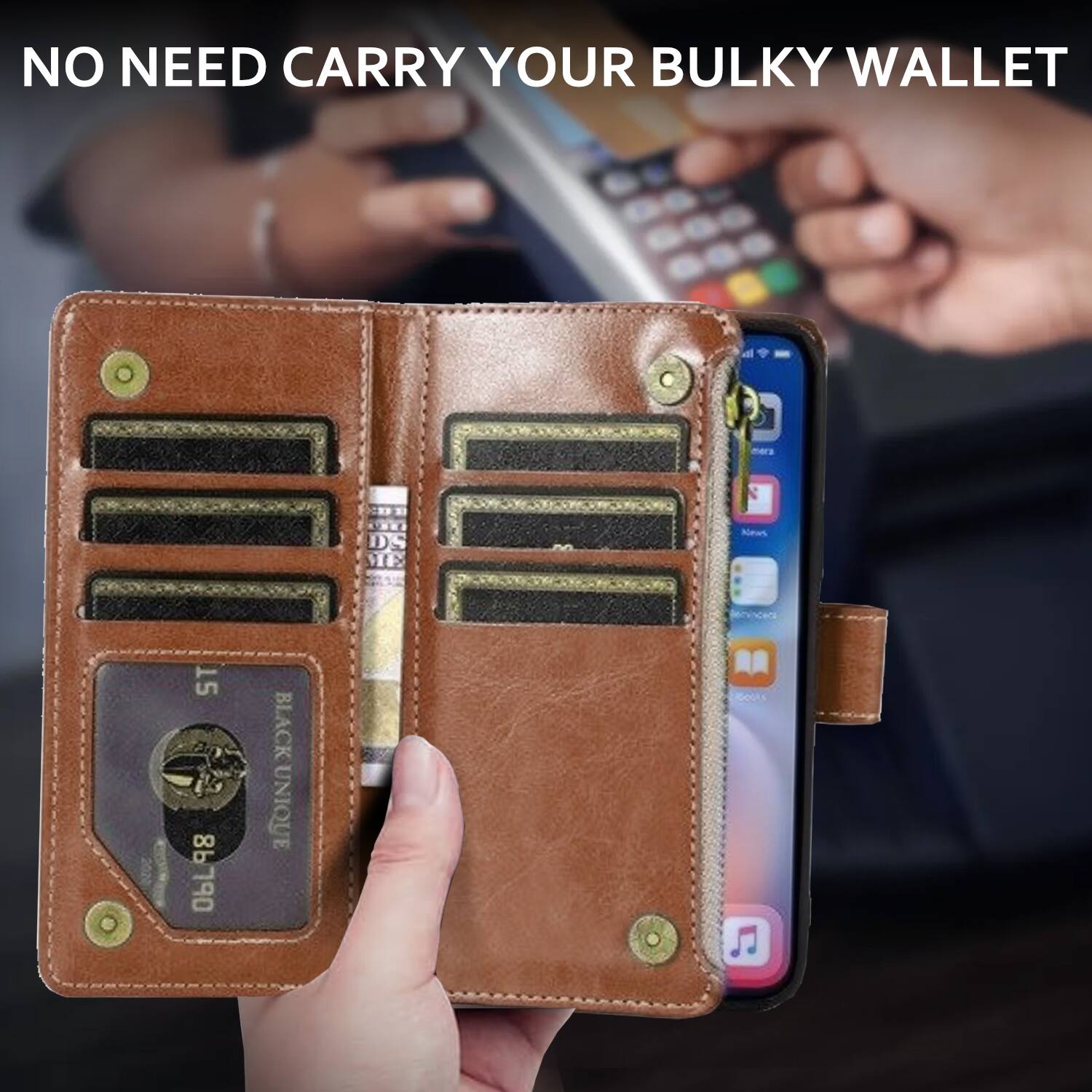 NO NEED CARRY YOUR BULKY WALLET

DS LE
DO
News
15 98 06L98
BLACK UNIQUE