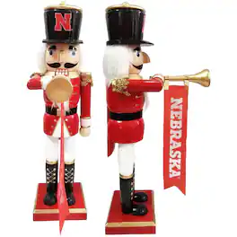 Santa's Workshop - Nebraska Huskers 14" Bugler Nutcracker - Red