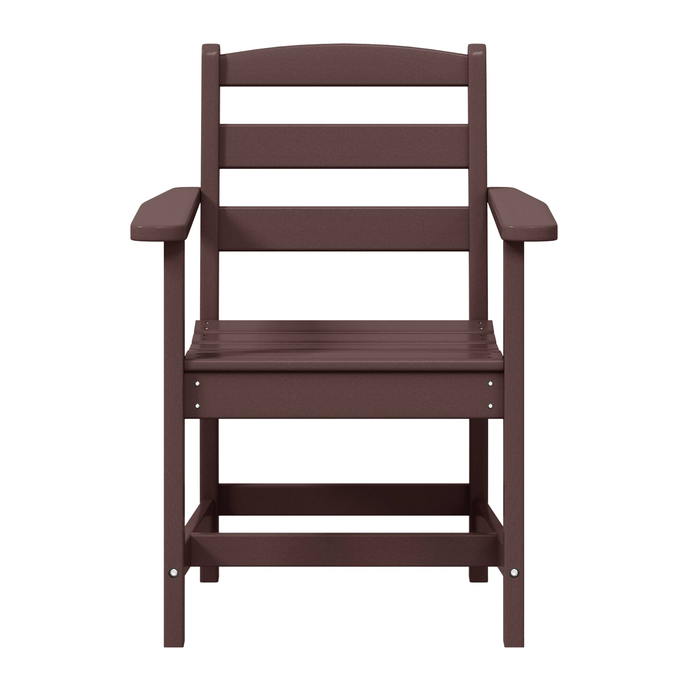 Alt View 1. WestinTrends - WestinTrends Ashore 7-Piece HDPE Outdoor Rectangular Patio Dining Table Set - Dark Brown.