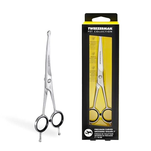 Vulpecula Spade - 7" Pet Grooming Scissors with Safety Round Tips, Professional Curved Grooming Shears for Dogs and Cats
