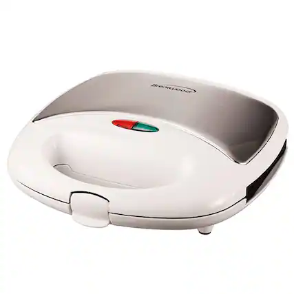 Front. Brentwood - Brentwood Non Stick Panini Press and Sandwich Maker in White - White.
