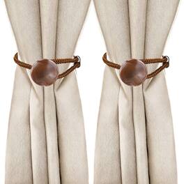 Unique Bargains - Premium 2pcs Rope Curtain Tiebacks with Buckle Decorative Holders for Home Office Thin Sheer Window Curtains - Coffee
