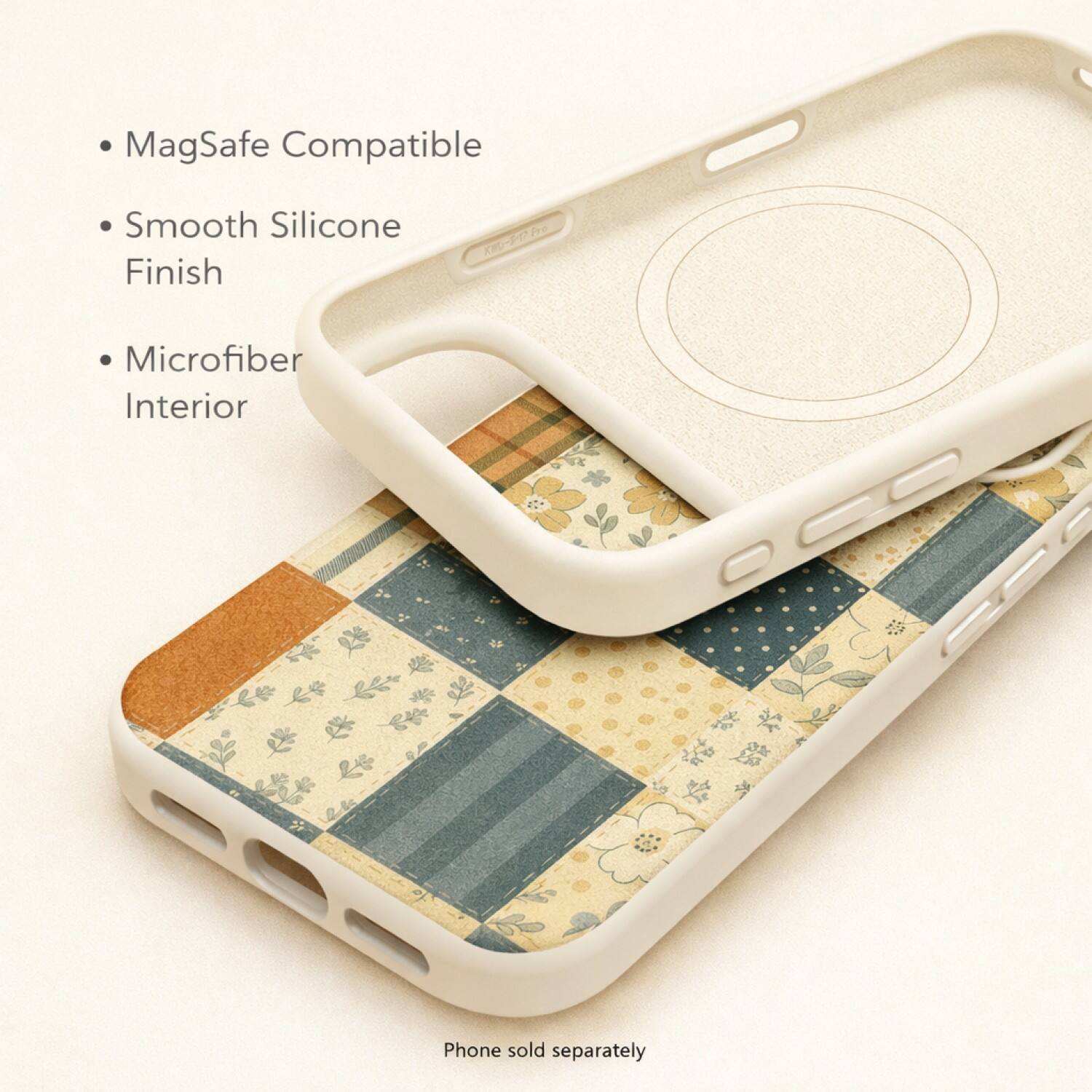 - MagSafe Compatible
- Smooth Silicone Finish
- Microfiber Interior

Phone sold separately