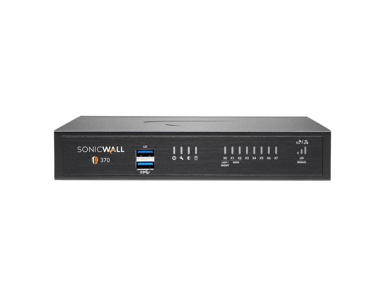 SonicWall - TZ370 Firewall Gen 7 w/ Secure Upgrade Plus & 3-Year Security Suite + 1-Year CSE | 03-SSC-3018 - Black