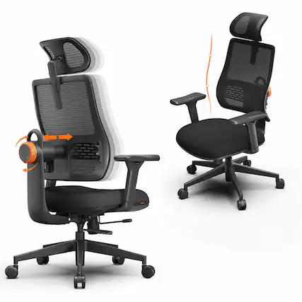 Front. Newtral - Magic H003 Ergonomic Gaming Office Chair, High Back Swivel Adjustable Desk Chair w/ Adaptive Lumbar Support, 3D Armrests - Black.