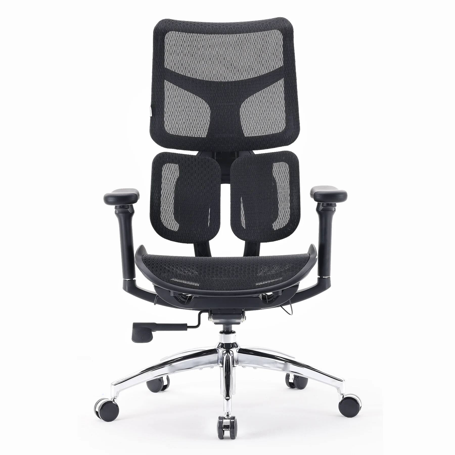 Front. SIHOO - Doro S100 Ergonomic Office Chair Computer Desk Chair with 3 Back Support Model & Dual Dynamic Lumbar Support - Black.