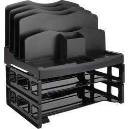 Business Source - Smart Sorter Letter Tray/Organizer 9 Compartment s Desktop 1 Box - Black