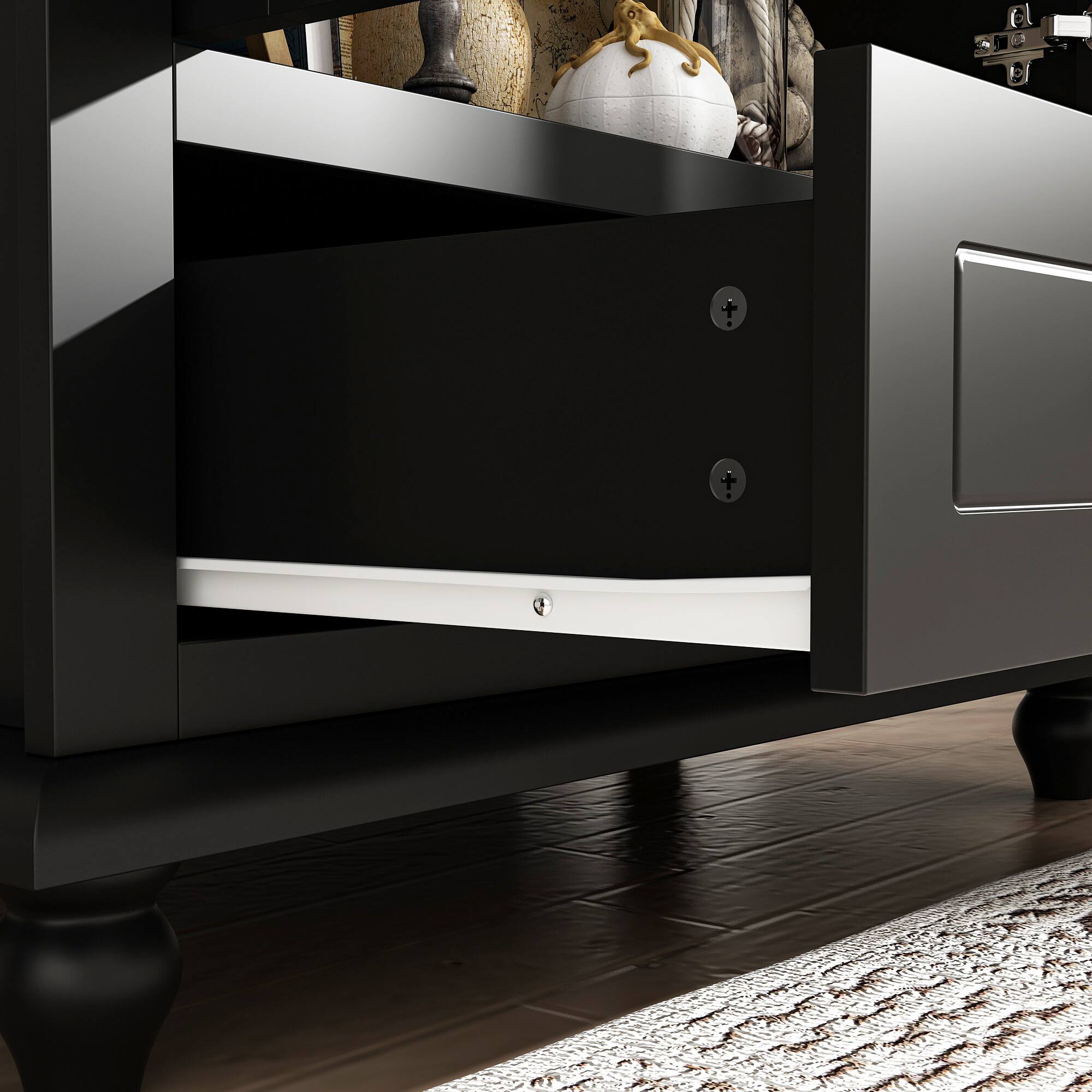 Alt View 9. Famapy - Famapy Buffet Cabinet Buffet Pantry Showcase & Organize in Style Credenzas - Black.