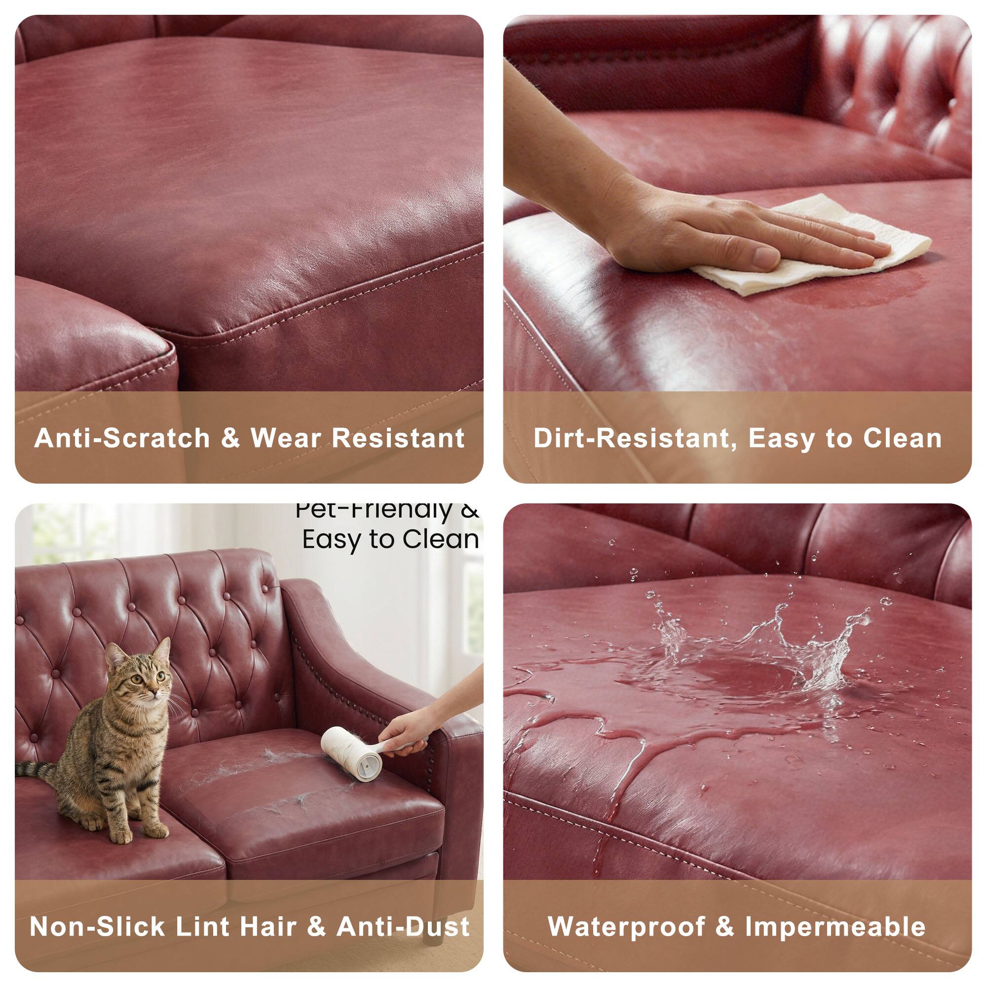 Anti-Scratch & Wear Resistant  
Dirt-Resistant, Easy to Clean  
Pet-Friendly & Easy to Clean  
Non-Slick Lint Hair & Anti-Dust  
Waterproof & Impermeable