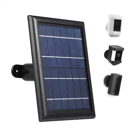 Front. Wasserstein - Solar Panel for Ring Spotlight Camera Battery and Ring Stick Up Camera Battery - Black.