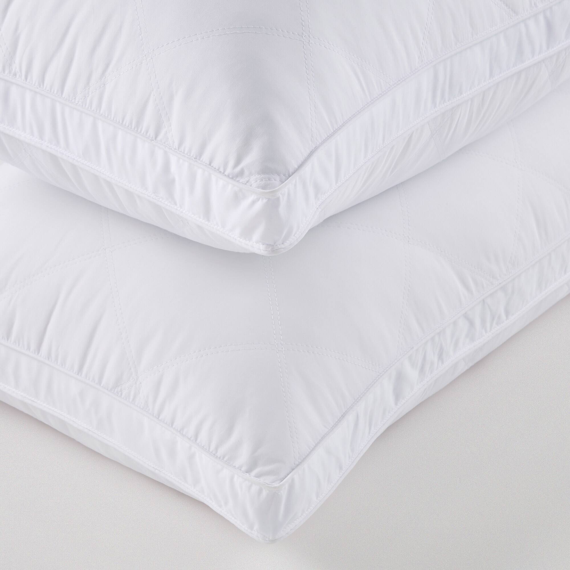 Alt View 1. Peace Nest - Peace Nest Set of 2 Gusseted Goose Feather Bed Pillows with Quilted Cover, King - White.