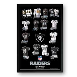 Sporticulture - Las Vegas Raiders 14" x 20" Uniform Heritage Framed Art Print - Multicolor