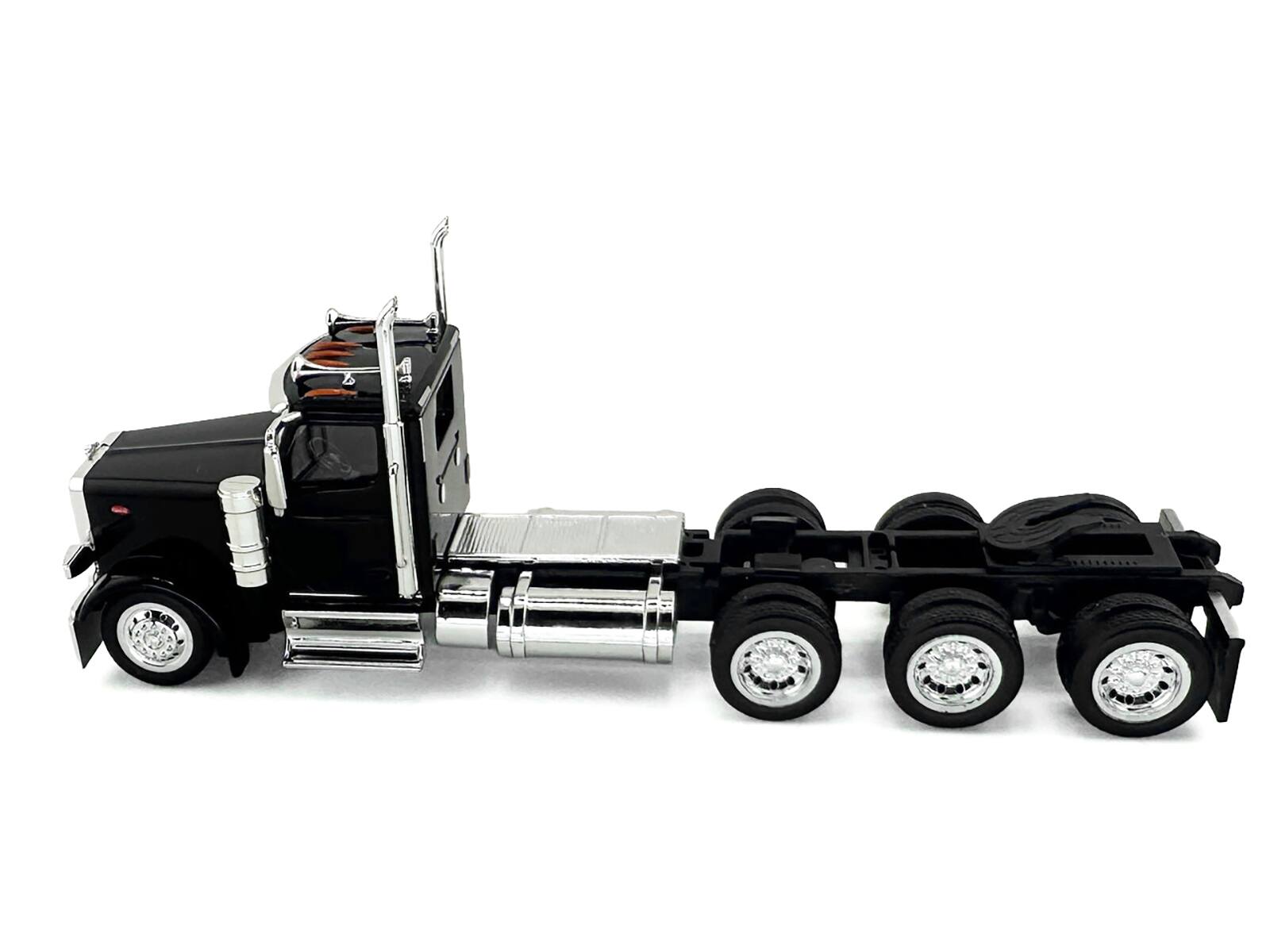 Alt View 3. HO Logistics Replicas - Peterbilt 589 3-Axel Day Cab Black 1/87 (HO) Scale Plastic Model Car by HO Logistics.
