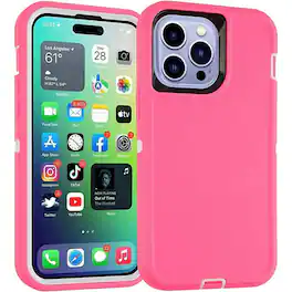 Entronix - Heavy Duty Phone Case for iPhone 13 Pro Max - Ultimate Triple-Layer Protection - Pink