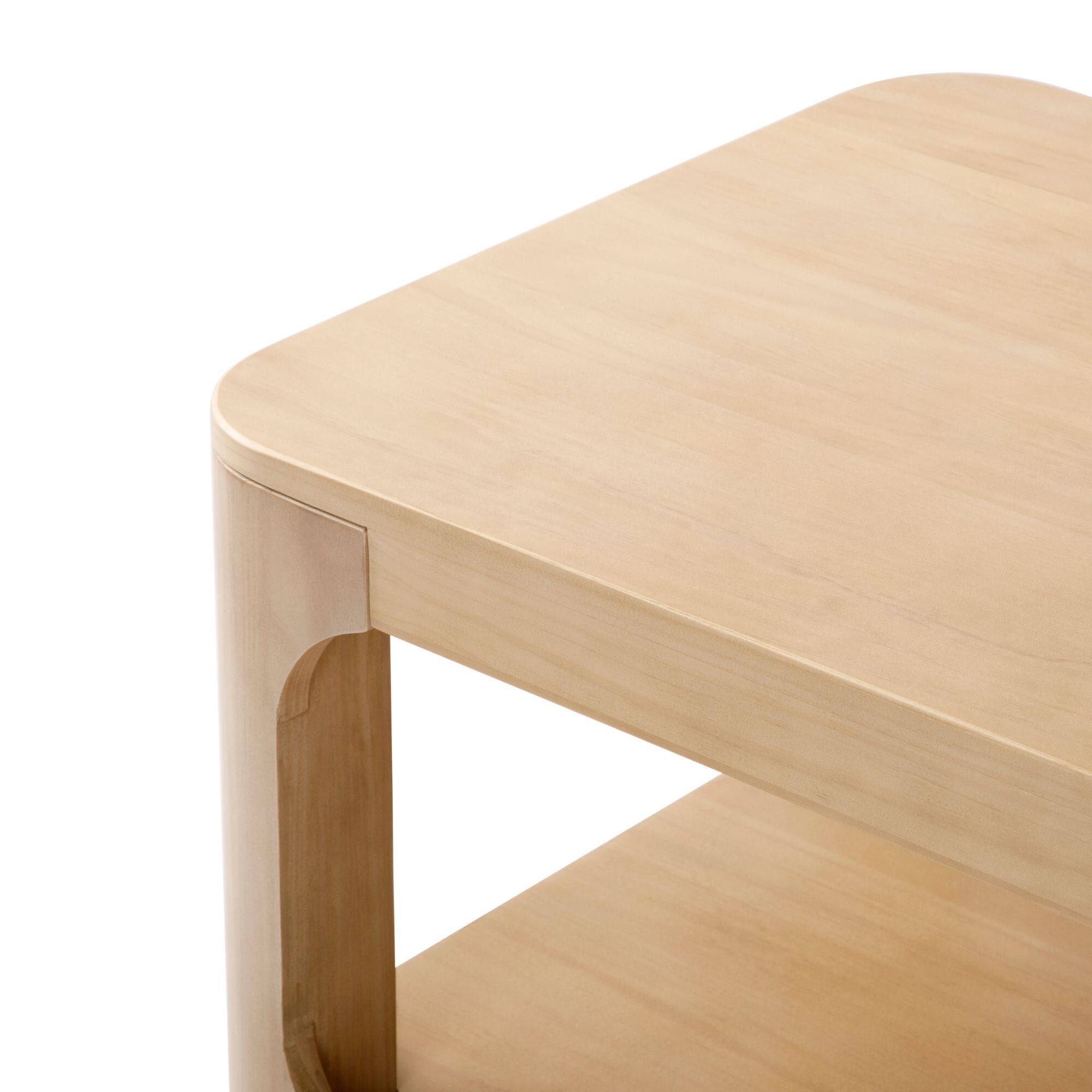 Alt View 2. Plank+Beam - Forma Rectangular Coffee Table with Shelf (54in x 24in / 1370mm x 610mm), Blonde - Blonde.