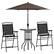 Front. Outsunny - 4 Piece Outdoor Patio Dining Furniture Set, 2 Folding Chairs, Adjustable Angle Umbrella - Black.