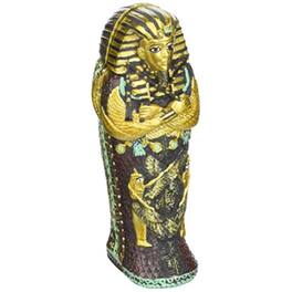 Pacific Trading - Ancient Egyptian King Tut Sarcophagus Coffin with Mummy Figurine One Coffin 4 inch - Gold