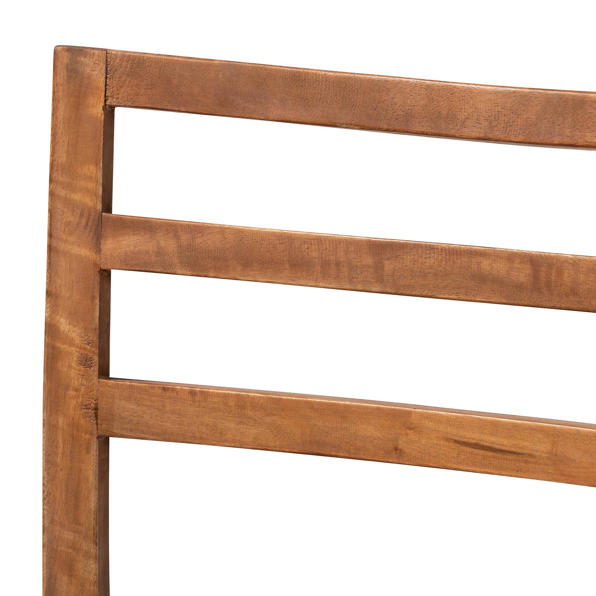 Back. bali & pari - Arthur Mid-Century Modern Mahogany Wood and Natural Rattan 2-Piece Dining Chair Set - Natural Brown/Walnut Brown.