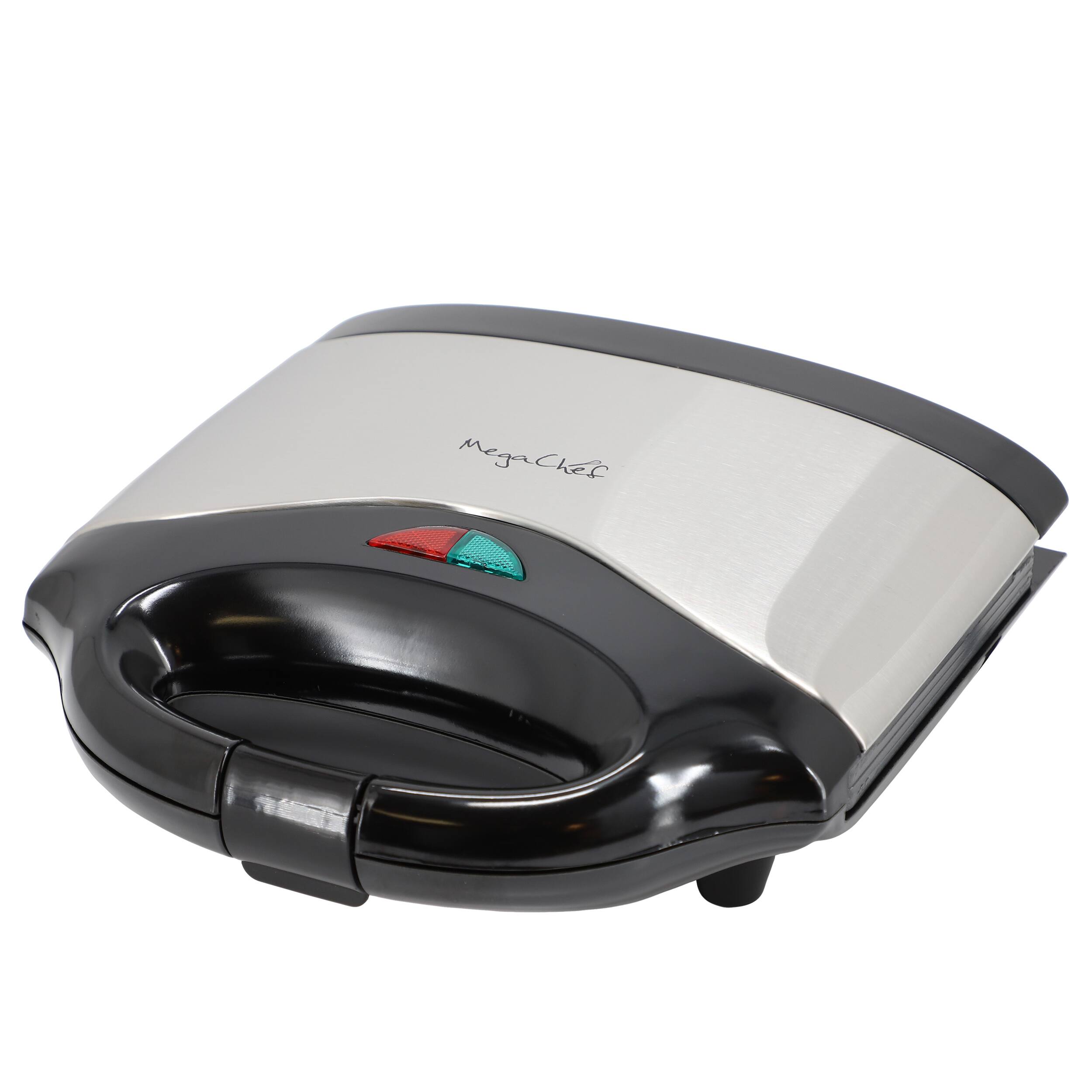 Alt View 1. MegaChef - MegaChef Electric Compact Aluminum Nonstick Sandwich Maker in Black - Black.