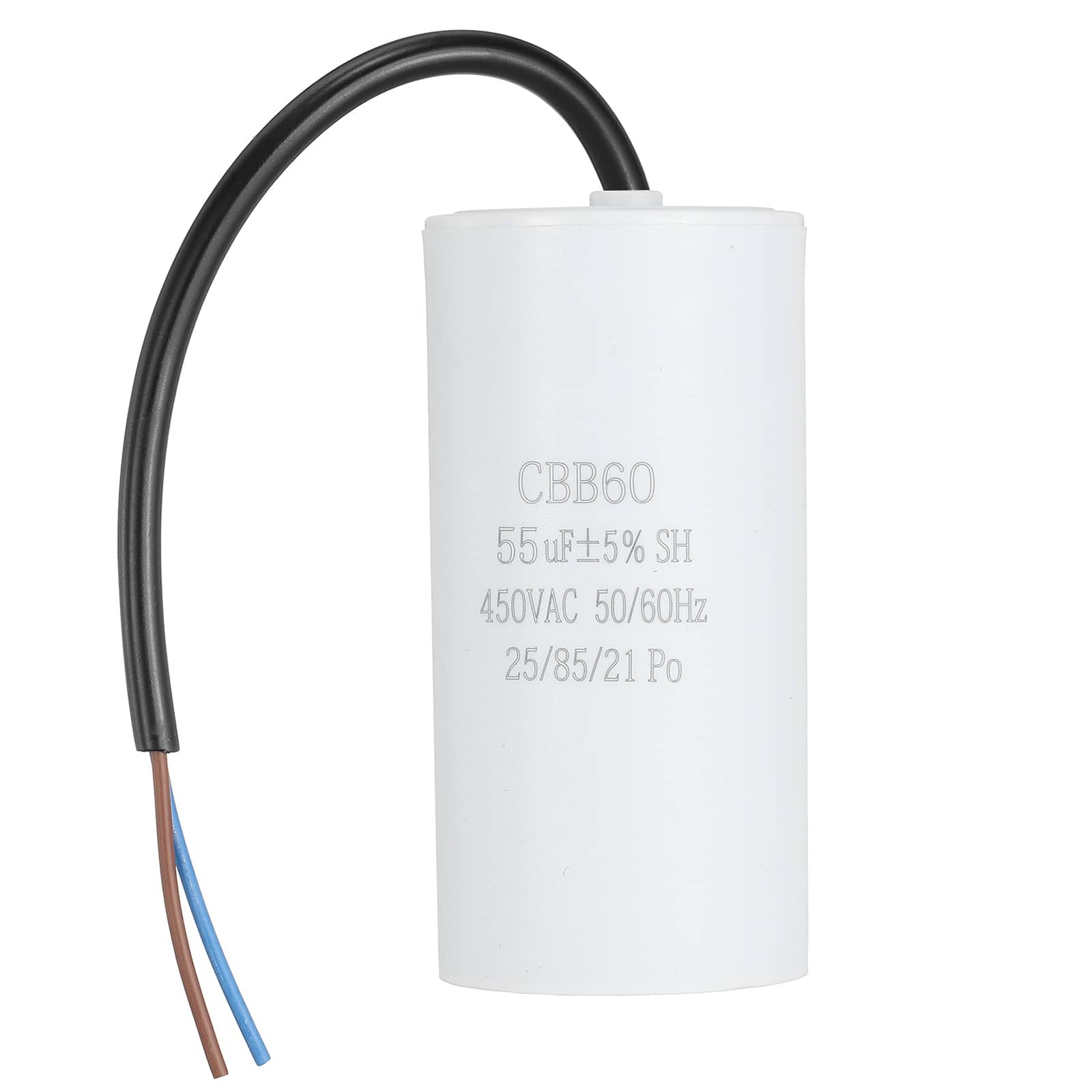 Unique Bargains - 55uF CBB60 Run Capacitor, AC 450V 2 Wires 50/60Hz Cylinder 102x50mm for Air Compressor, Water Pump - White price history on PriceWatchPro