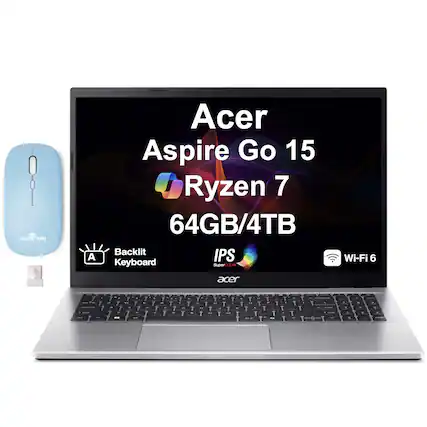DOCK TORM A Acer Aspire Go 15 Ryzen 7 64GB/4TB Backlit IPS Keyboard SuperCLEAR Wi-Fi 6