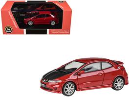 2007 Honda Civic Type R FN2 Milano with Carbon Hood 1/64 Diecast Model Car by Paragon Models - Red