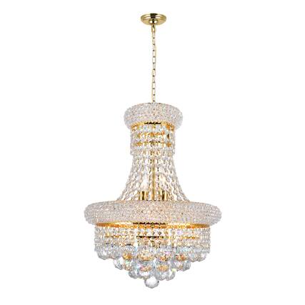 Front. CWI Lighting - Empire 6 Light Chandelier With Gold Finish - Gold.