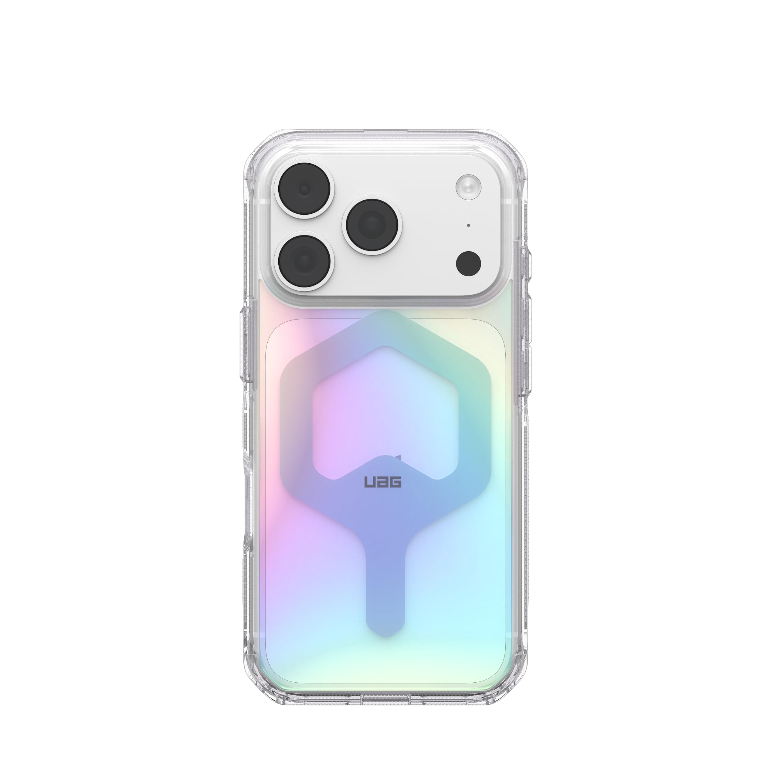 Alt View 2. UAG - iPhone 18 Pro Case/iPhone 17 Pro Case with MagSafe, Translucent Rainbow Gradient, Anti-Yellowing, Plyo - Iridiscent.