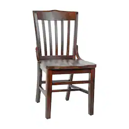 Emma + Oliver - School House Back Wooden Restaurant Dining Chair - Walnut