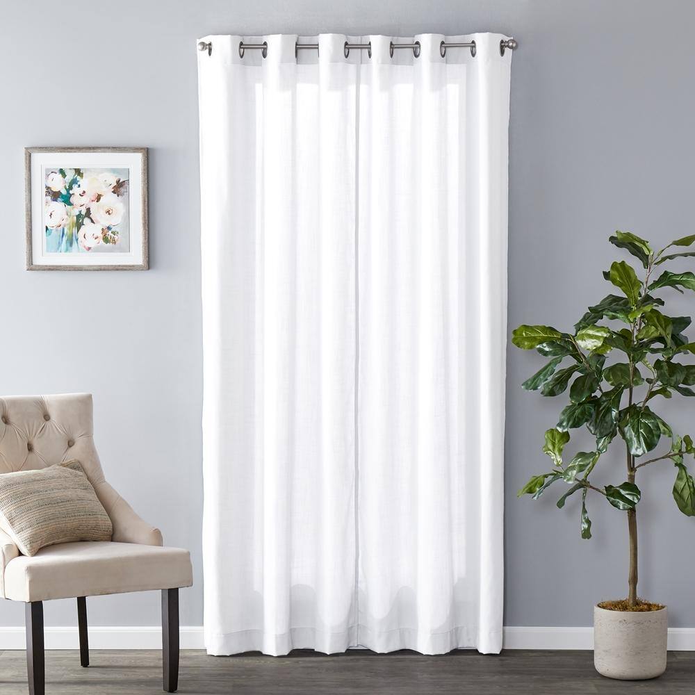 Angle. SKL Home - SKL Home Saturday Knight Ltd Raine Light Filtering Sophisticated SunSafe Window Curtain Panel - 40" x 63" White - White.