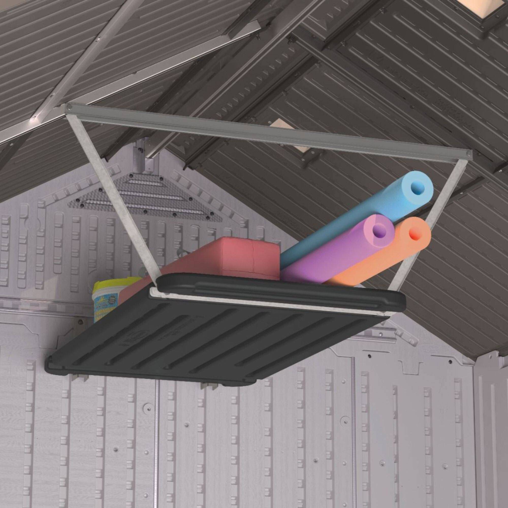 Alt View 10. Suncast - Suncast Vertical Shed Shelf Kit Space Saving Hanging Loft Outdoor Storage, Black - Black.