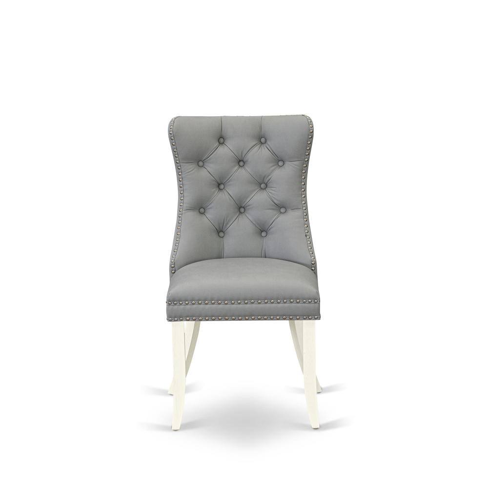 Angle. East West Furniture - Parson Chairs - White.