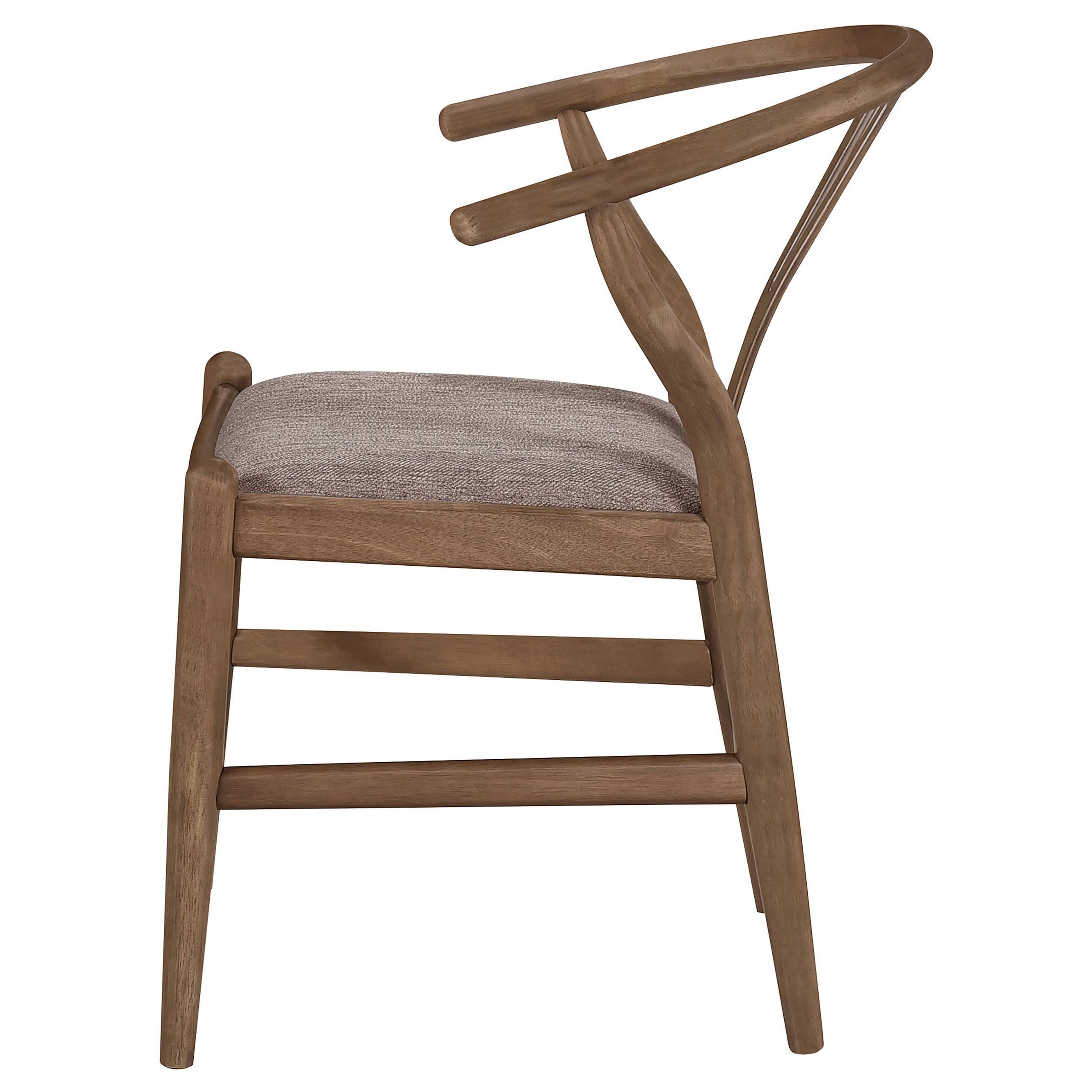 Alt View 3. Manhattan Lane - Ellie Dining Chair Set of 2, Y Shape Back, Fabric Seats - Brown.