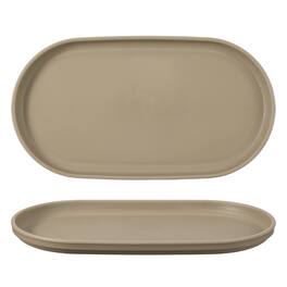Unique Bargains - 2pcs Fast Food Serving Trays, 9.4x5.1" Oval Reusable Restaurant Tray for Kitchen Coffee Fruit Burger Lunch - Khaki
