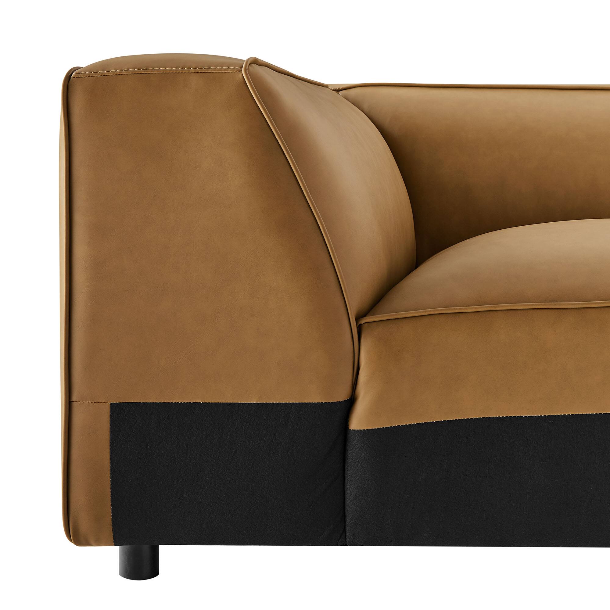 Alt View 6. Modway - Auren Upholstered Vegan Leather Modular Corner Chair by Modway - Camel.