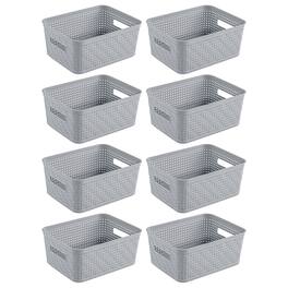 Sterilite - 10x8x4.25 Inch Rectangular Short Basket for Home Organization (8 Pack) - Small Basket