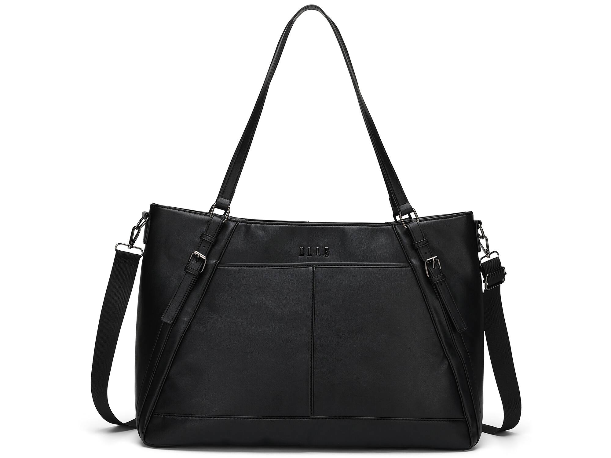 Alt View 4. Elle - ELLE Leisure Luxe 33L Vegan Leather Weekender Duffel Bag | Black - Black.