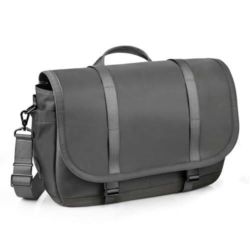 Vulpecula Spade - Expandable Messenger Bag Fit 16" Laptop for Men Women Work College Office Computer - Gray