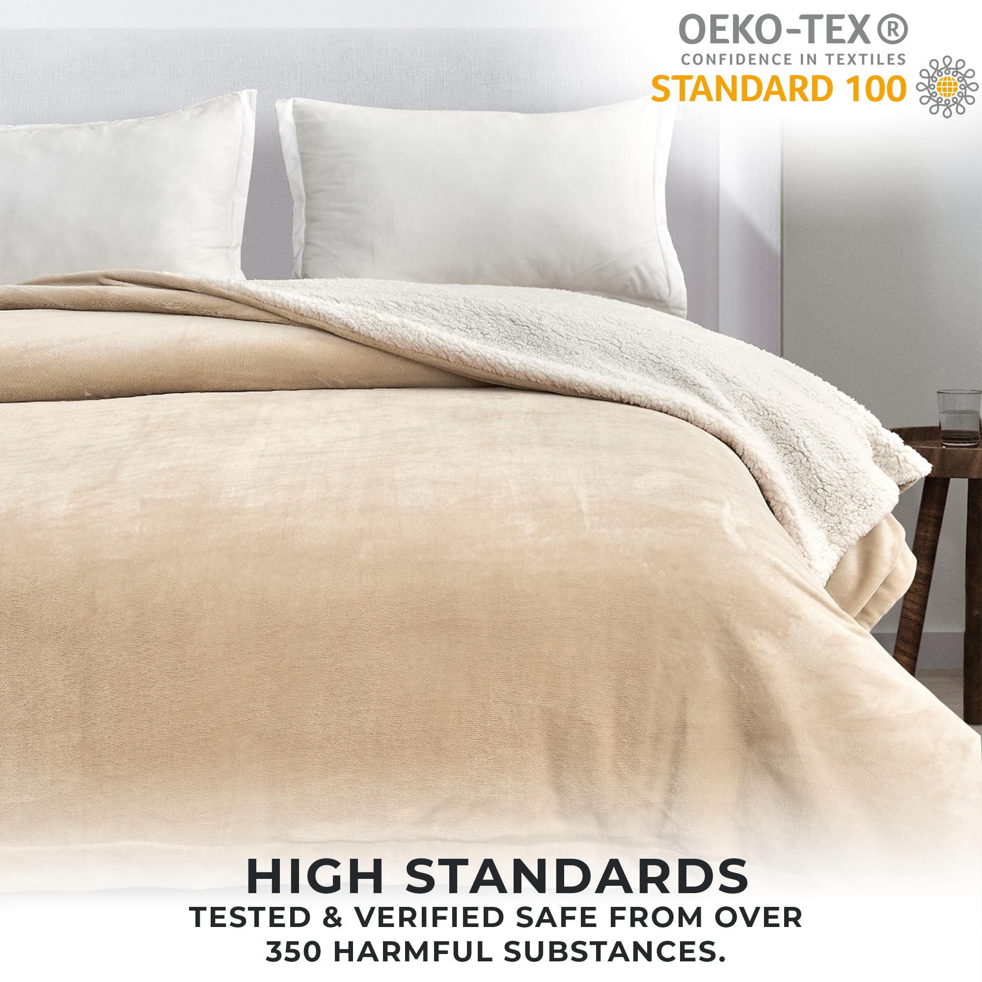 OEKO-TEX®  
CONFIDENCE IN TEXTILES  
STANDARD 100  

HIGH STANDARDS  
TESTED & VERIFIED SAFE FROM OVER 350 HARMFUL SUBSTANCES.