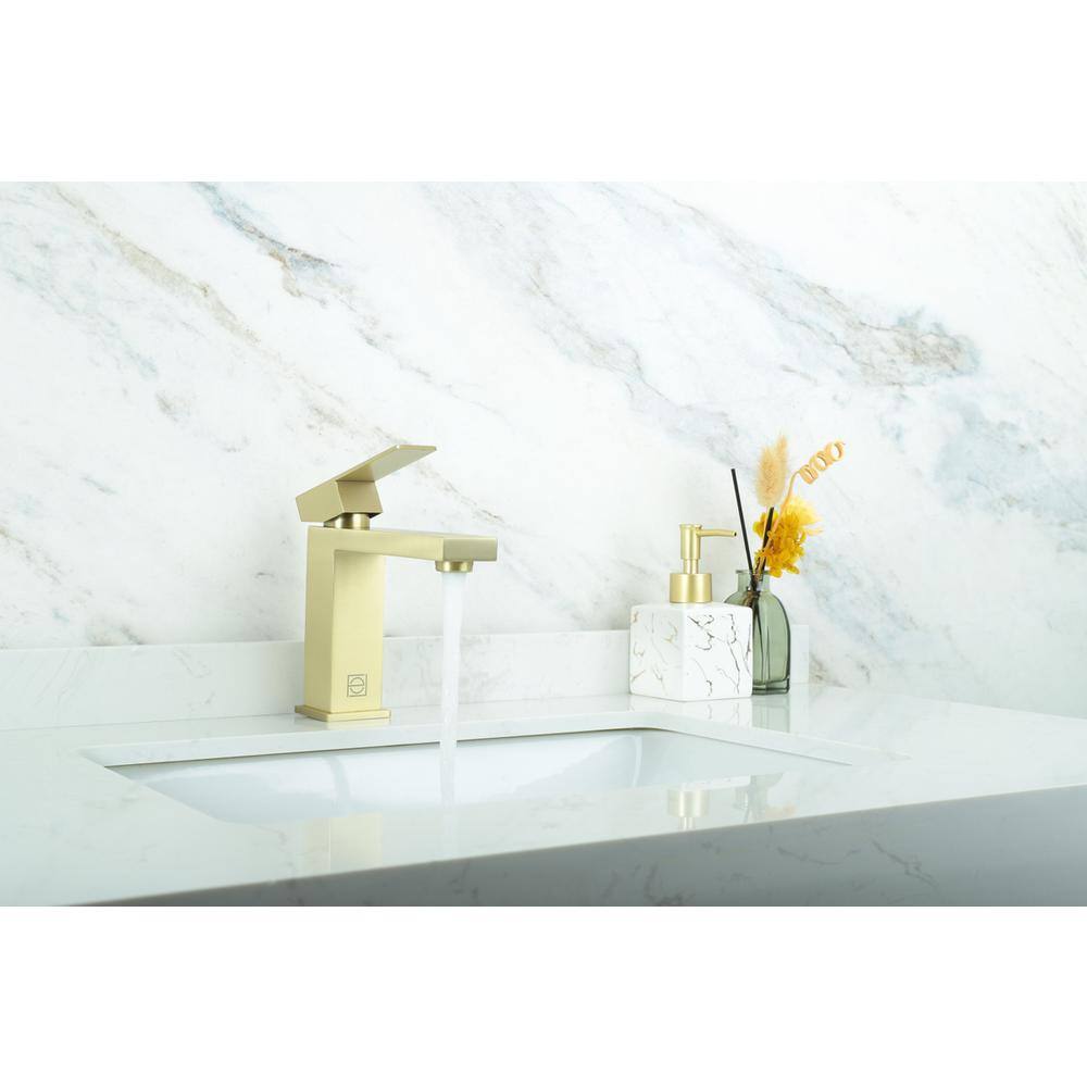 Alt View 7. Elegant Kitchen and Bath - Jakob Single Hole Single Handle Bathroom Faucet in Brushed Gold - Brushed Gold.
